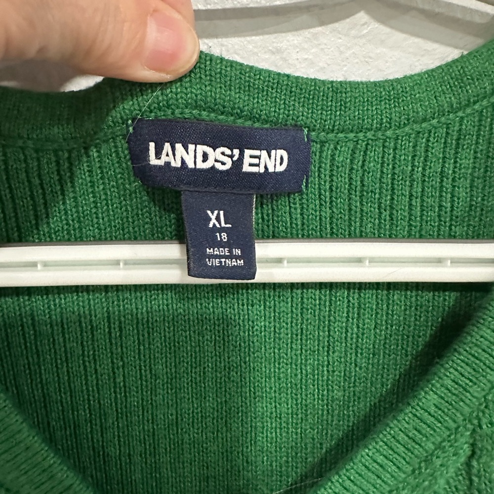 Lands' End Classic Green Sweater - Picture 2 of 5